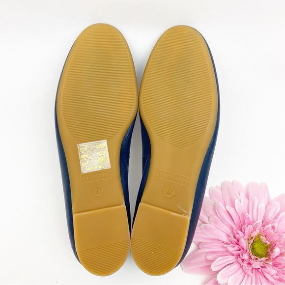 Everlane The Day Glove Leather Flats Shoes Navy Blue - Picture 9 of 11